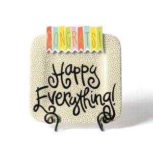 Happy Everything Square Mini Platter - Gold Dot